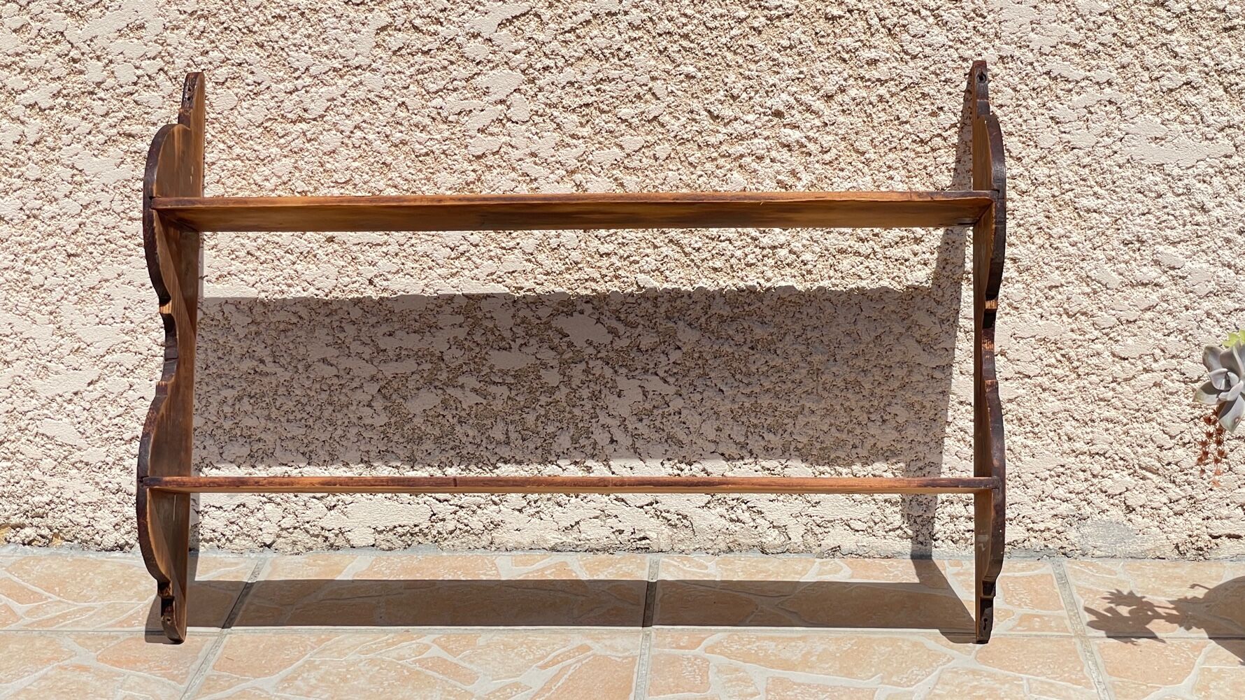 Old wall shelf in wood