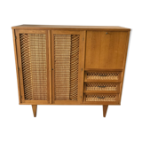 Furniture with wooden secretary and rattan