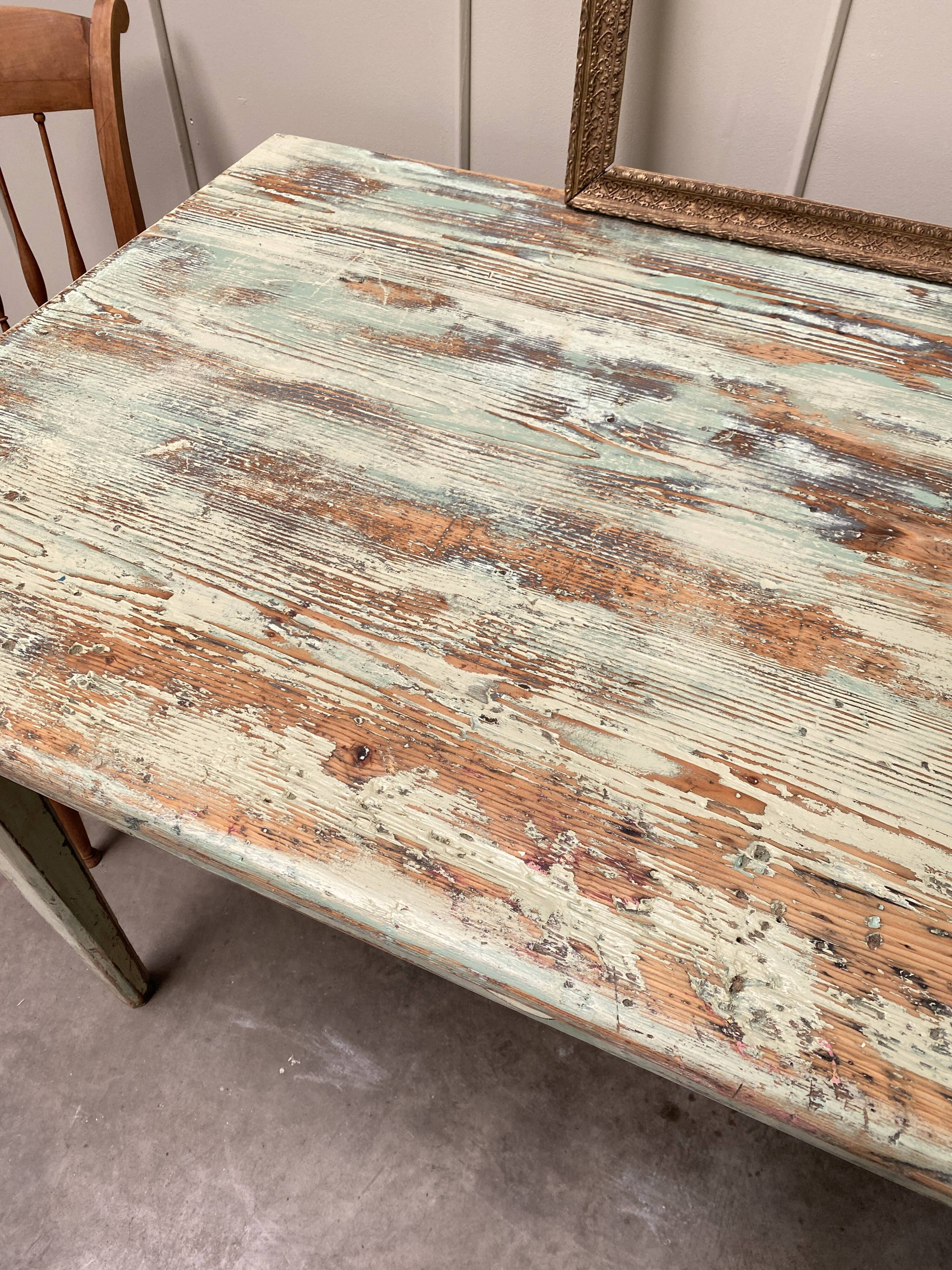 Solid wood farmhouse table