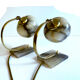 Pair of vintage art deco lamps, albatre marble brass, 30 years