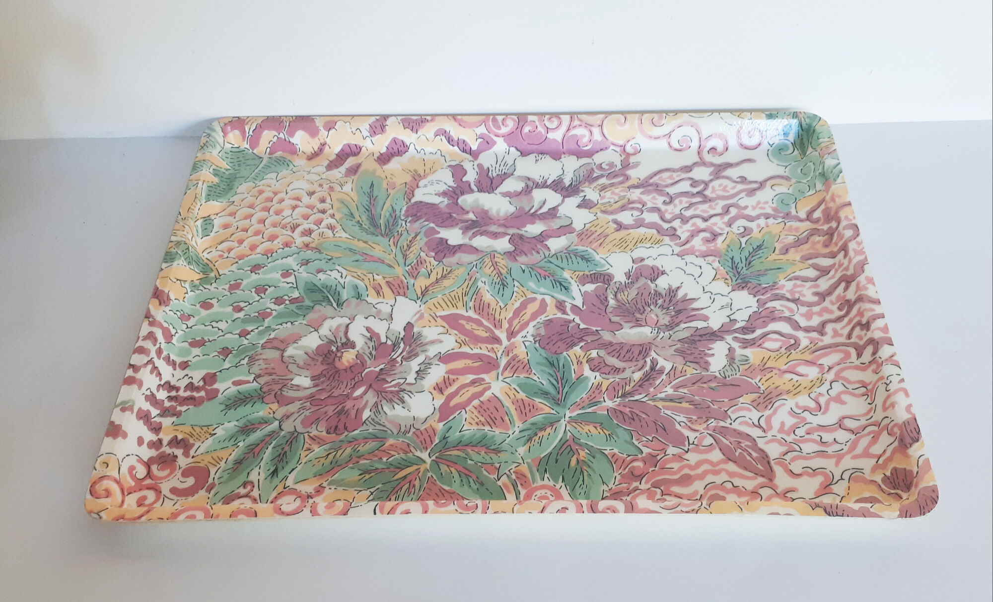 Vintage fiberglass top, floral pattern, vintage french
