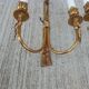 Pair of Louis XVI Style Bronze Wall Lights Forming Knots and Flowers