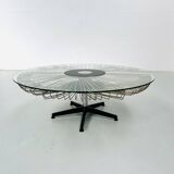 Italian rotating glass and metal coffee table designed for Prada, 1990s.