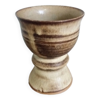 Chalice cup candle holder in stoneware