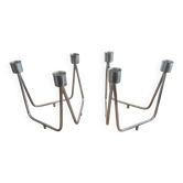 Pair of candlesticks Neptune collection new shapes Christofle 1959
