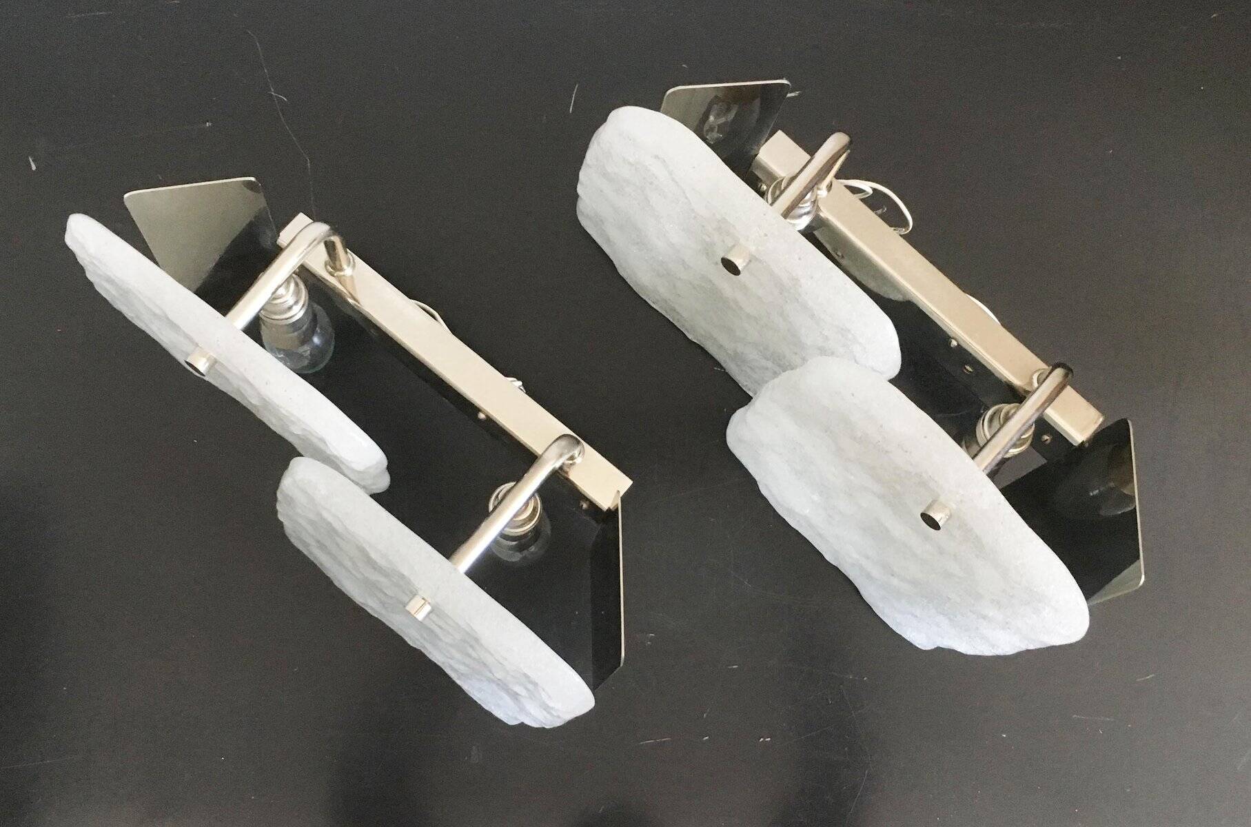 Frosted glass wall light by Kalmar Franken KG, 1960s