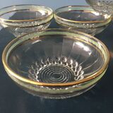 7 gold and green edged glass cup