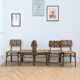 5 vintage oak chairs & original fabric