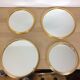 Set de 4 miroirs ronds cerclage doré 29cm