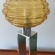 Vintage lamp in amber glass and aluminum