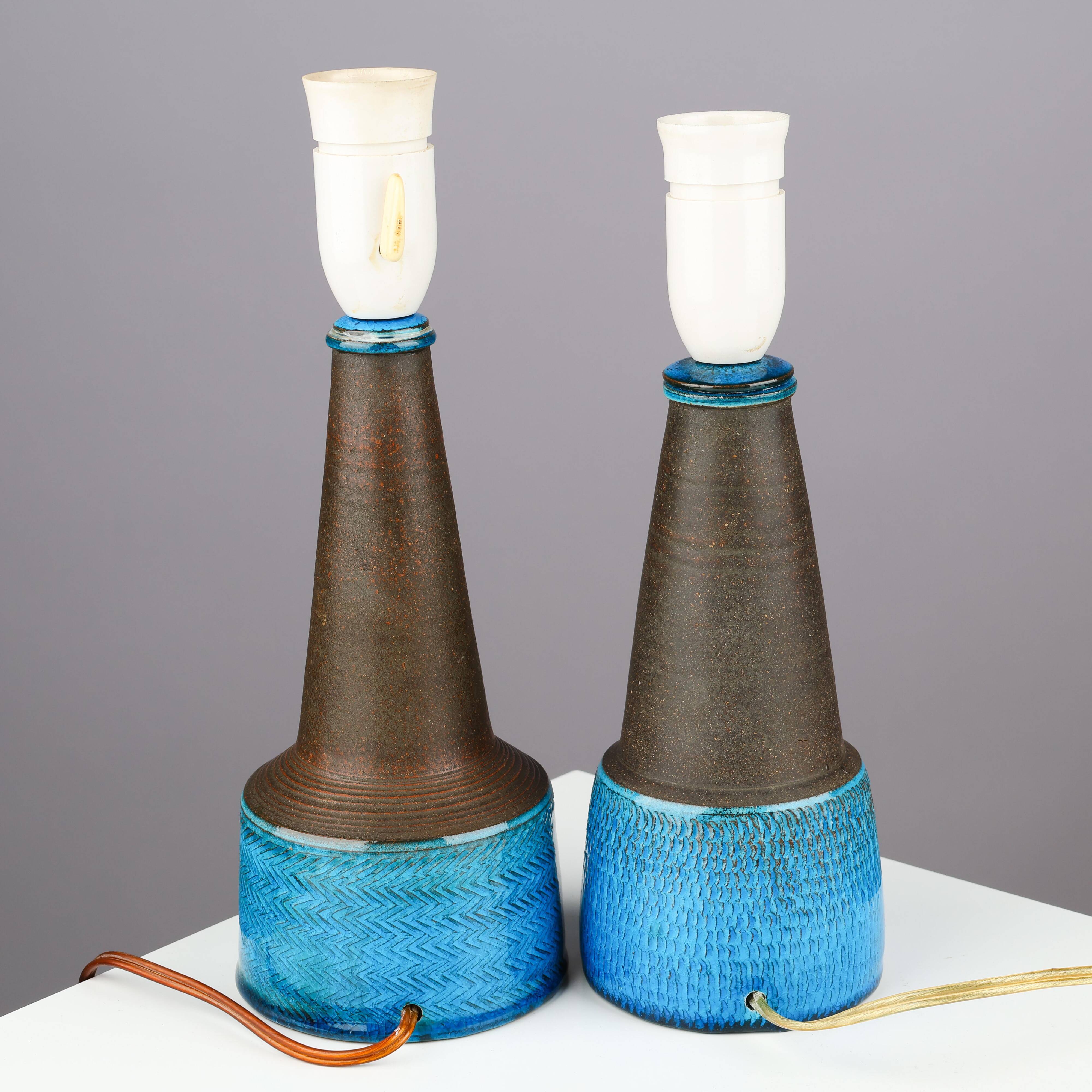 Nils Kahler ceramic table lamp by Herman A. Kähler, Denmark, 1960 signed.
