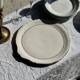 Set of 8 antique turquoise deep plates with a gold rim D22.5