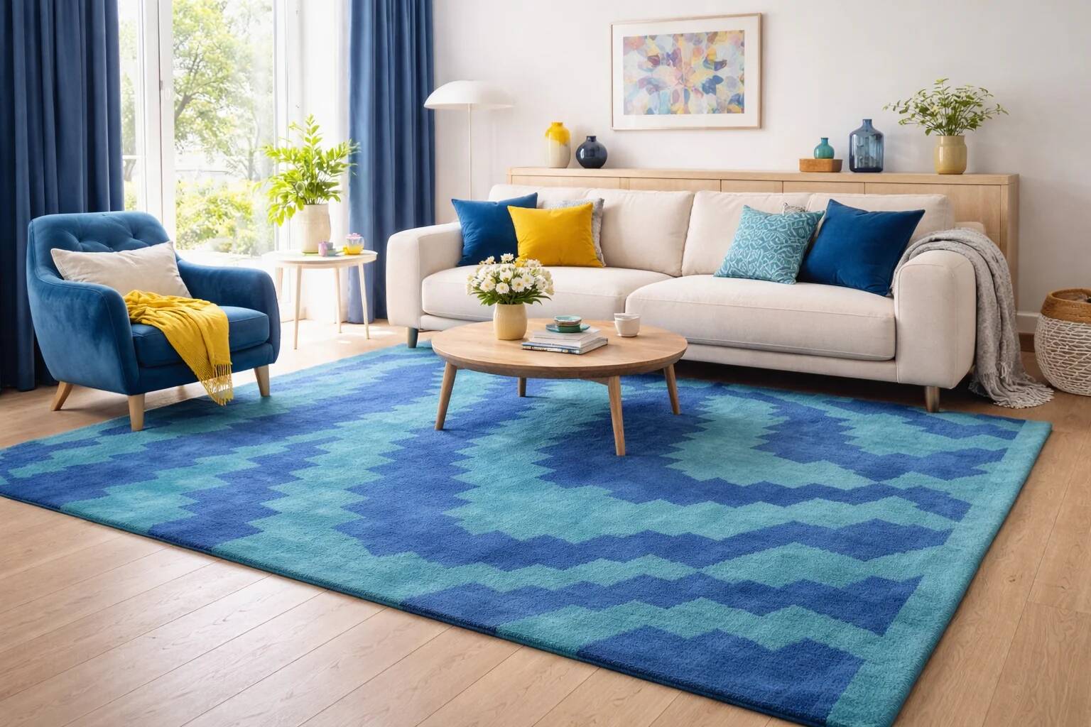 TISCA rug "LEON" in hand-tufted wool – Design by Ulrike Sarvari, France 1990s