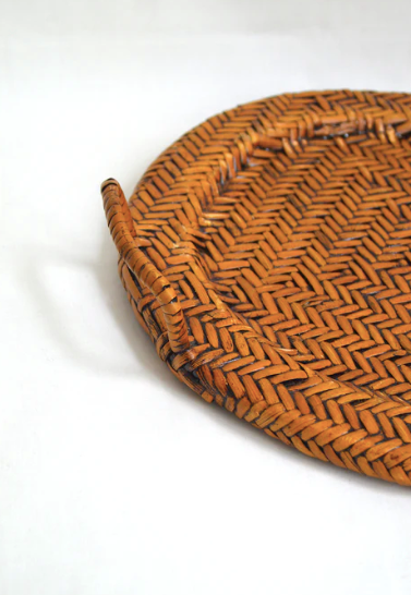 Rattan serving tray