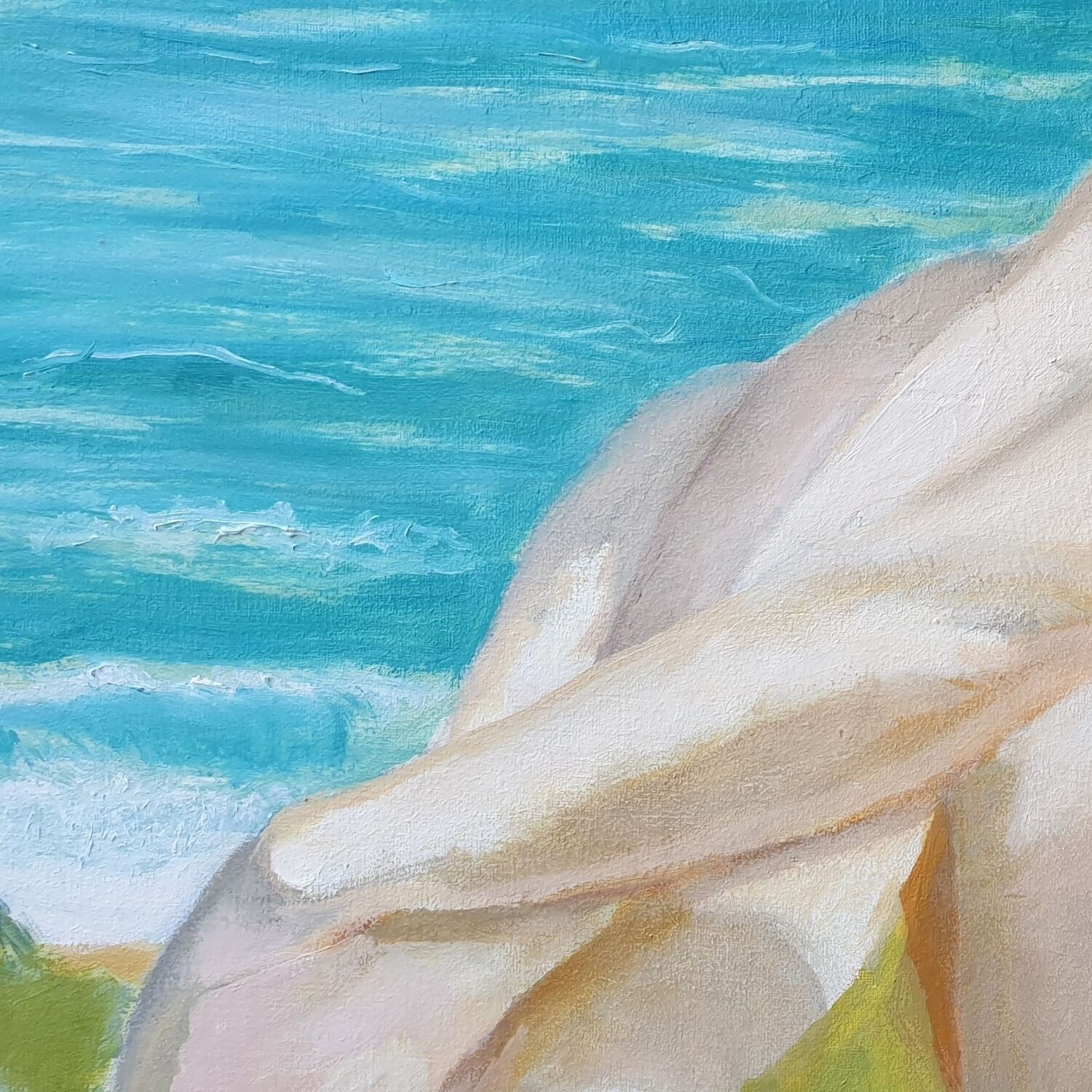Oil painting on canvas/nude/seascape