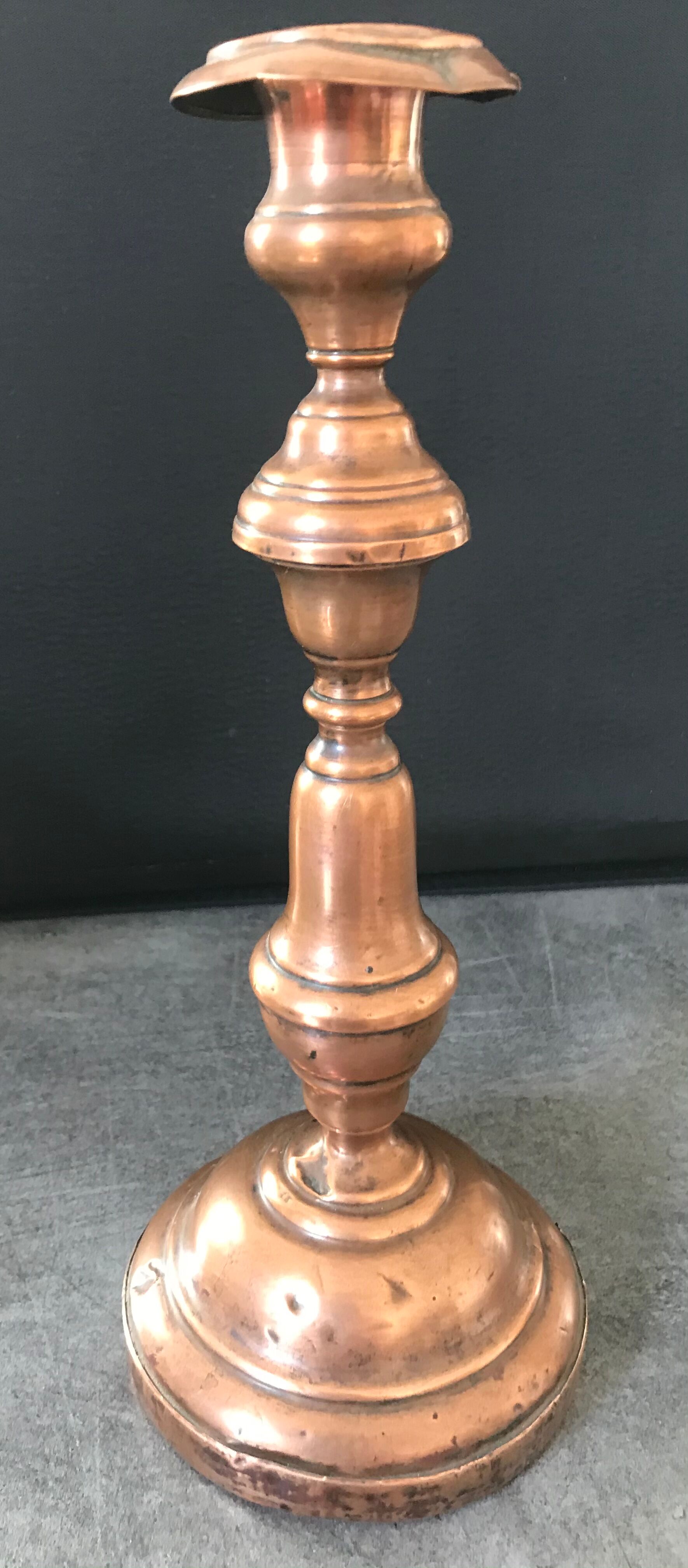 Chandelier old candlestick in cuivre 28.5 cm