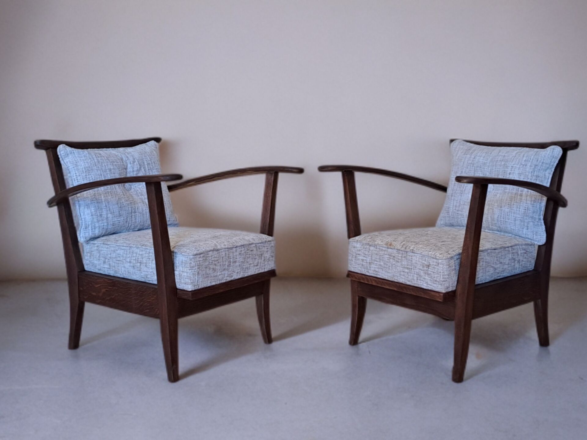 Pair of ULUV armchairs, Czech vintage 1950s