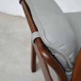 Scandinavian rosewood and leather lounge, 1970