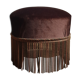 Pouf velours vintage à franges