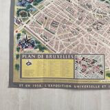 Vintage map of Brussels 1958