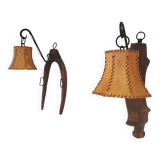 Ox harnass wall lamps / farm house / rustic