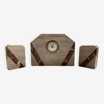 Marble fireplace surround with clock