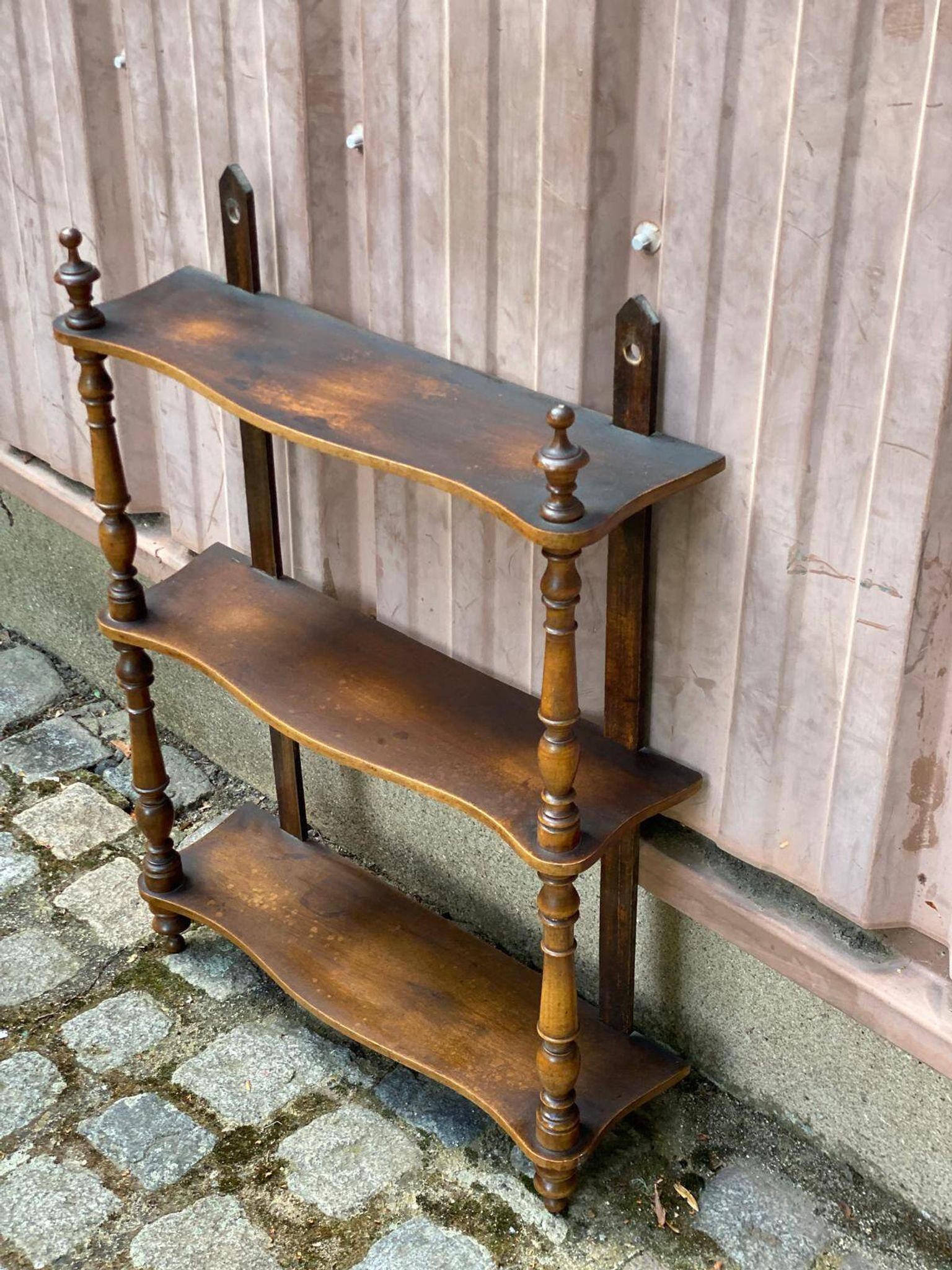 Louis Philippe vintage wall shelf made of solid wood from the 19th century.