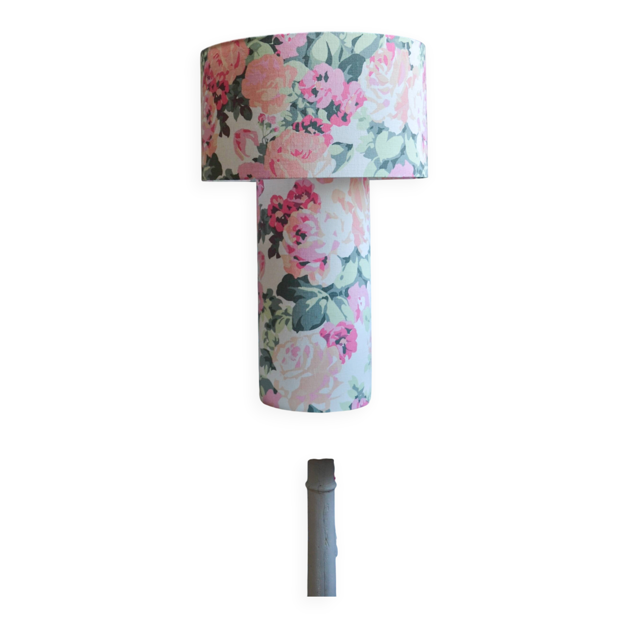 Floral fabric table lamp