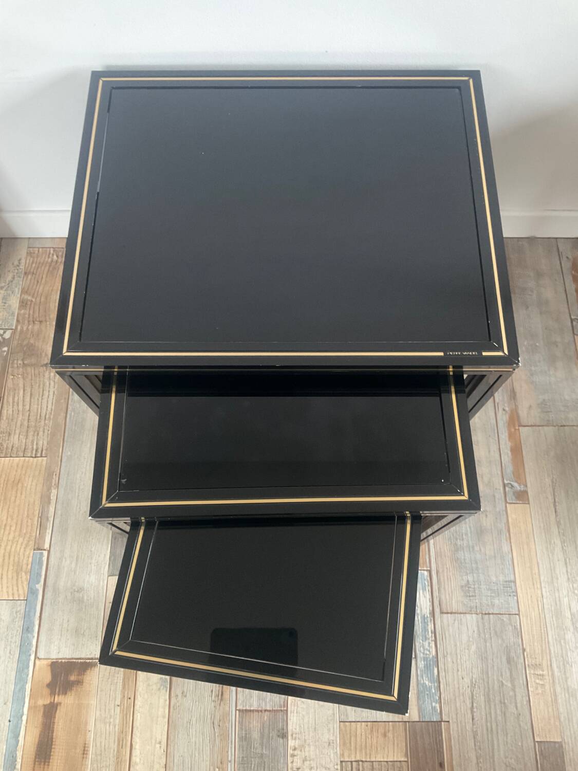 Trio of Pierre Vandel nesting tables from the 70s-80s