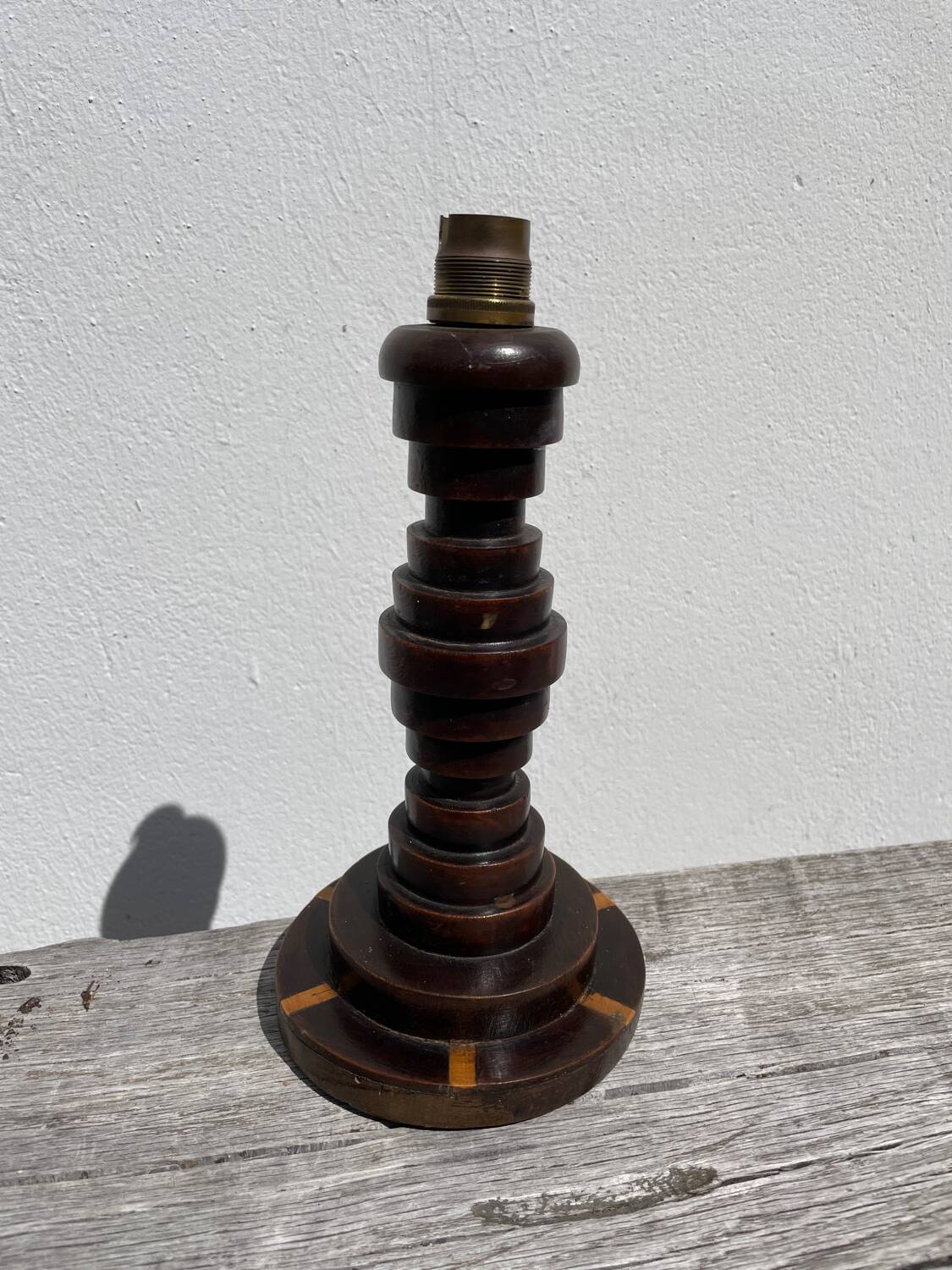 Art Deco Turned Wood Lamp Base