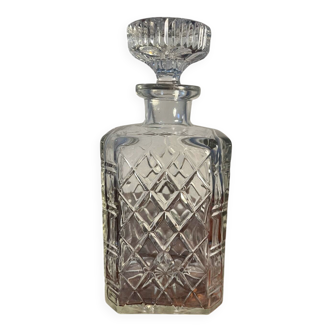 Rectangular carafe in cut glass, Bohemian crystal style