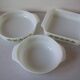 Set of 3 old Anchor Hocking USA dishes floral decor kitchen party table