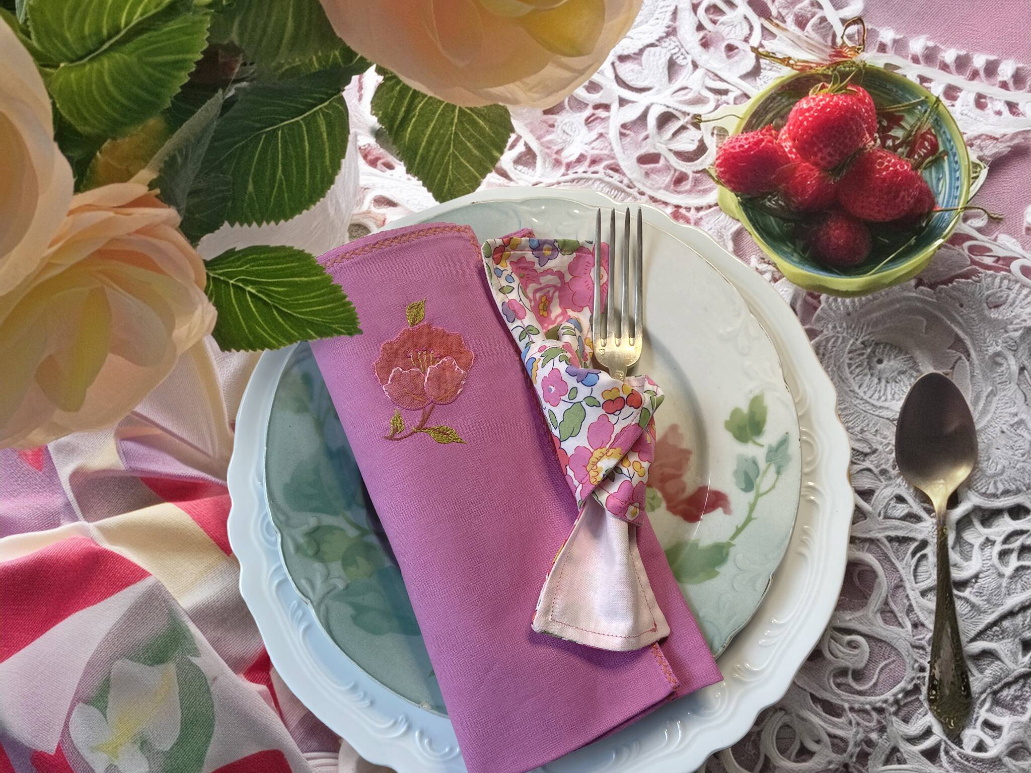 6 Serviettes “Cosmos du jardin”