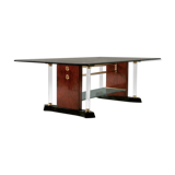 Table basse laiton et verre, 1970s