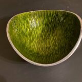 Metal pocket tray, green enameled interior