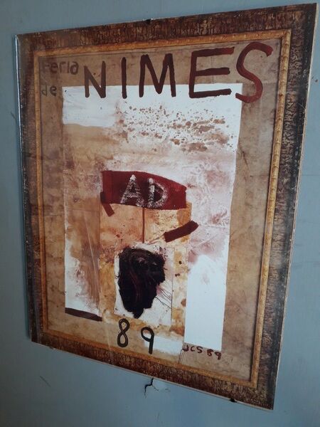 Julian Schnabel feria Nimes 1989 poster under glass