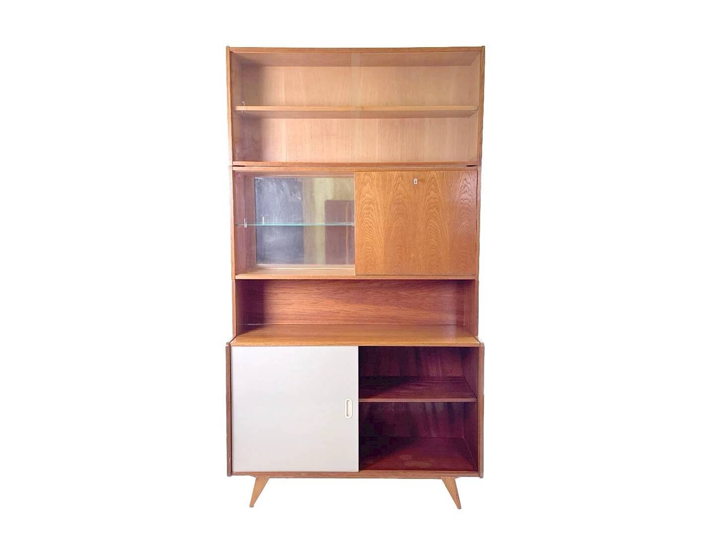 Vintage U-452 cabinet with display case and bar - Jiri Jiroutek