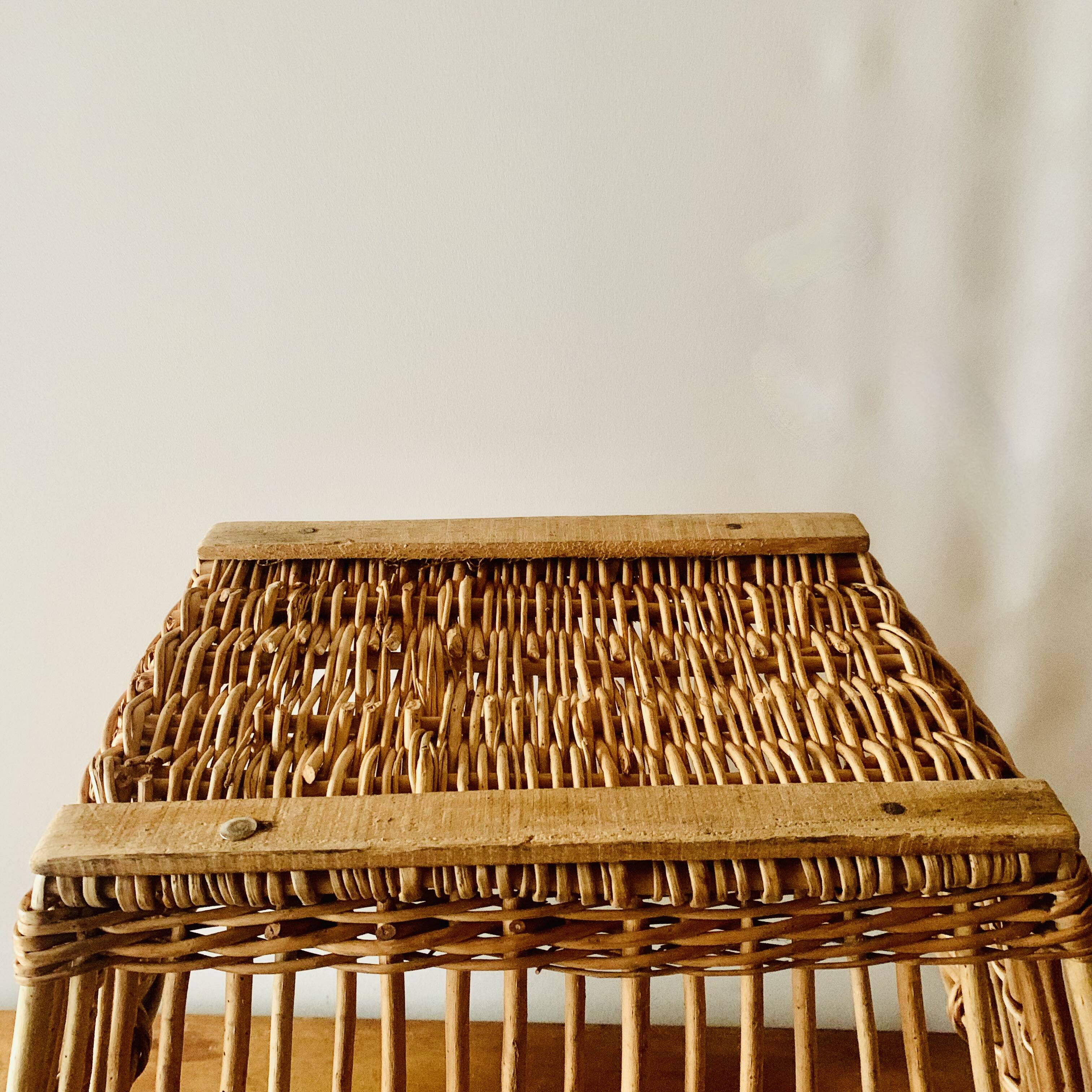 Large vintage wicker basket