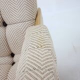 1970s Pair of Beech High Back Armchairs, Czechoslovakia