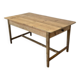 Solid wood farmhouse table, stripped and varnished