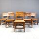 Vintage oak brutalist chairs, 1960s
