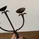 Brutalist Iron Candle Holder Circa 1970 Vintage