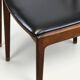Set of 4 vintage teak and black faux leather chairs – 1960s