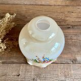 Opaline glass globe pendant light with flowers