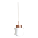 suspension en opaline blanche et metal cuivré, années 60-70