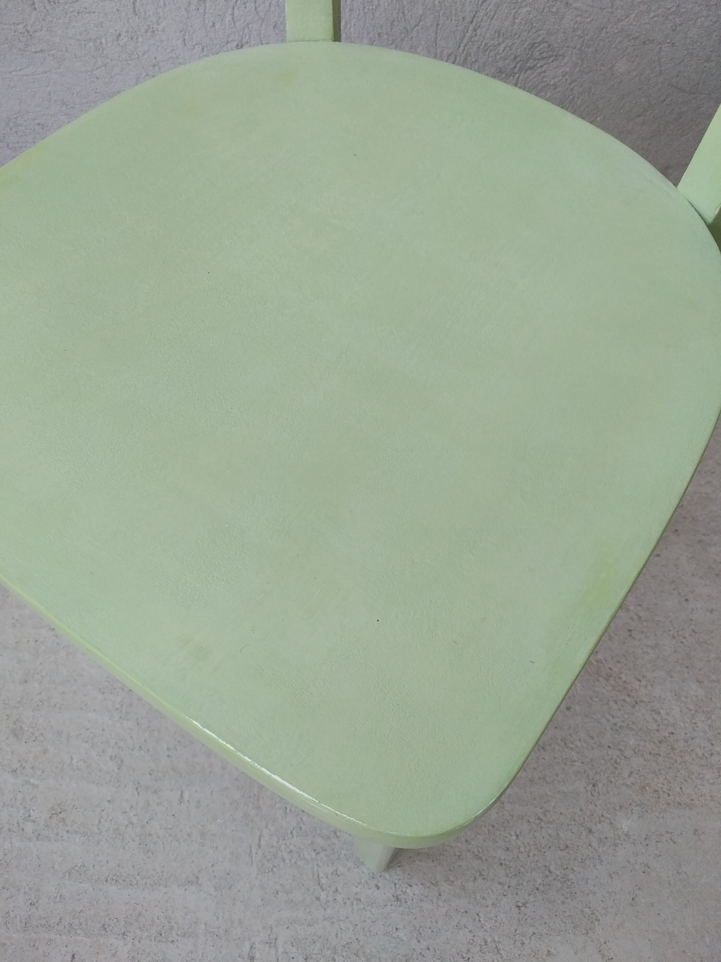 Old bistro chair green curved wood