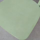 Old bistro chair green curved wood