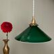Vintage pendant lamp in green and white opaline