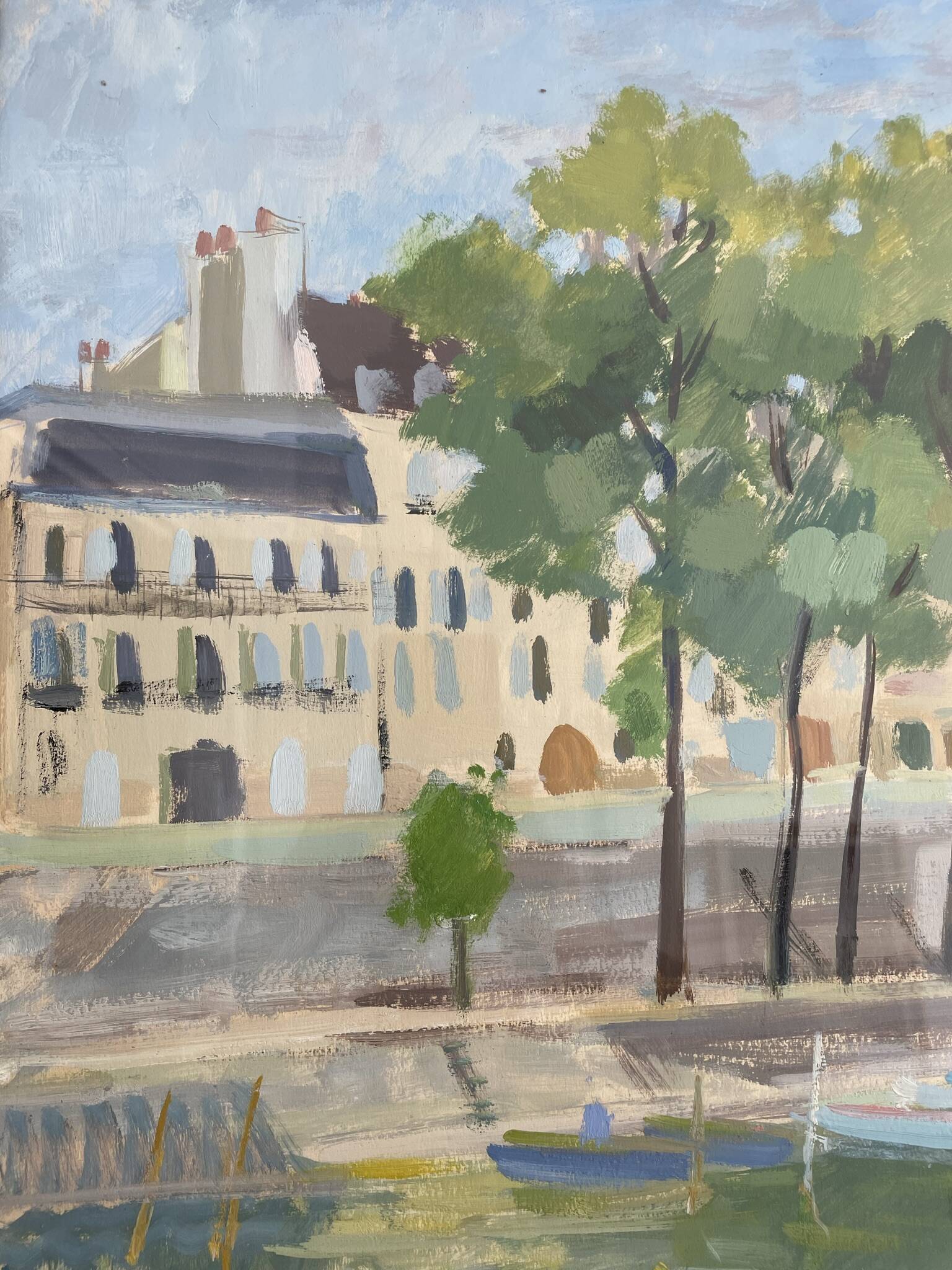 Old painting signed and dated September 1945