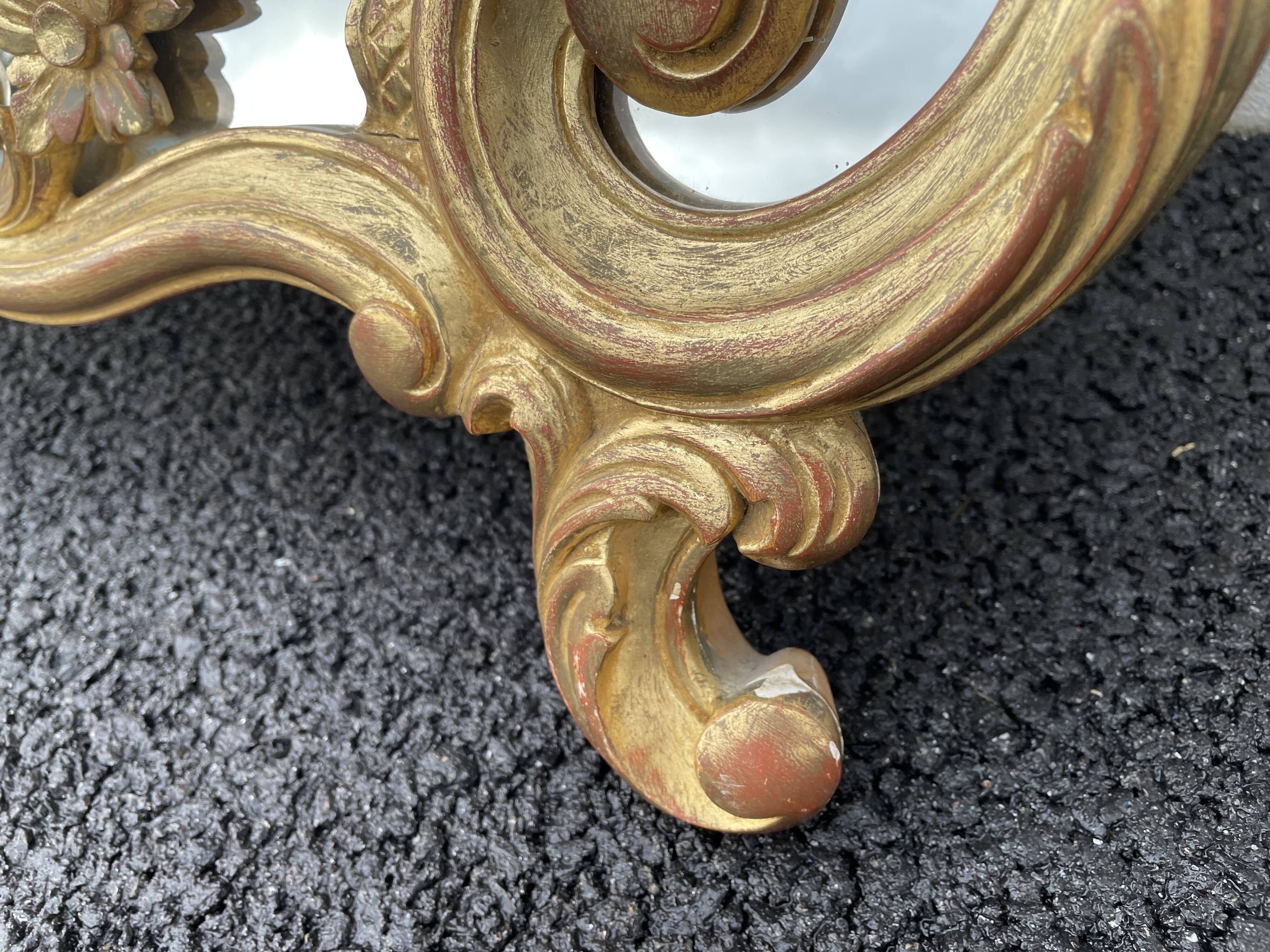 20th century gilded wooden mirror with bezels h120 x l71